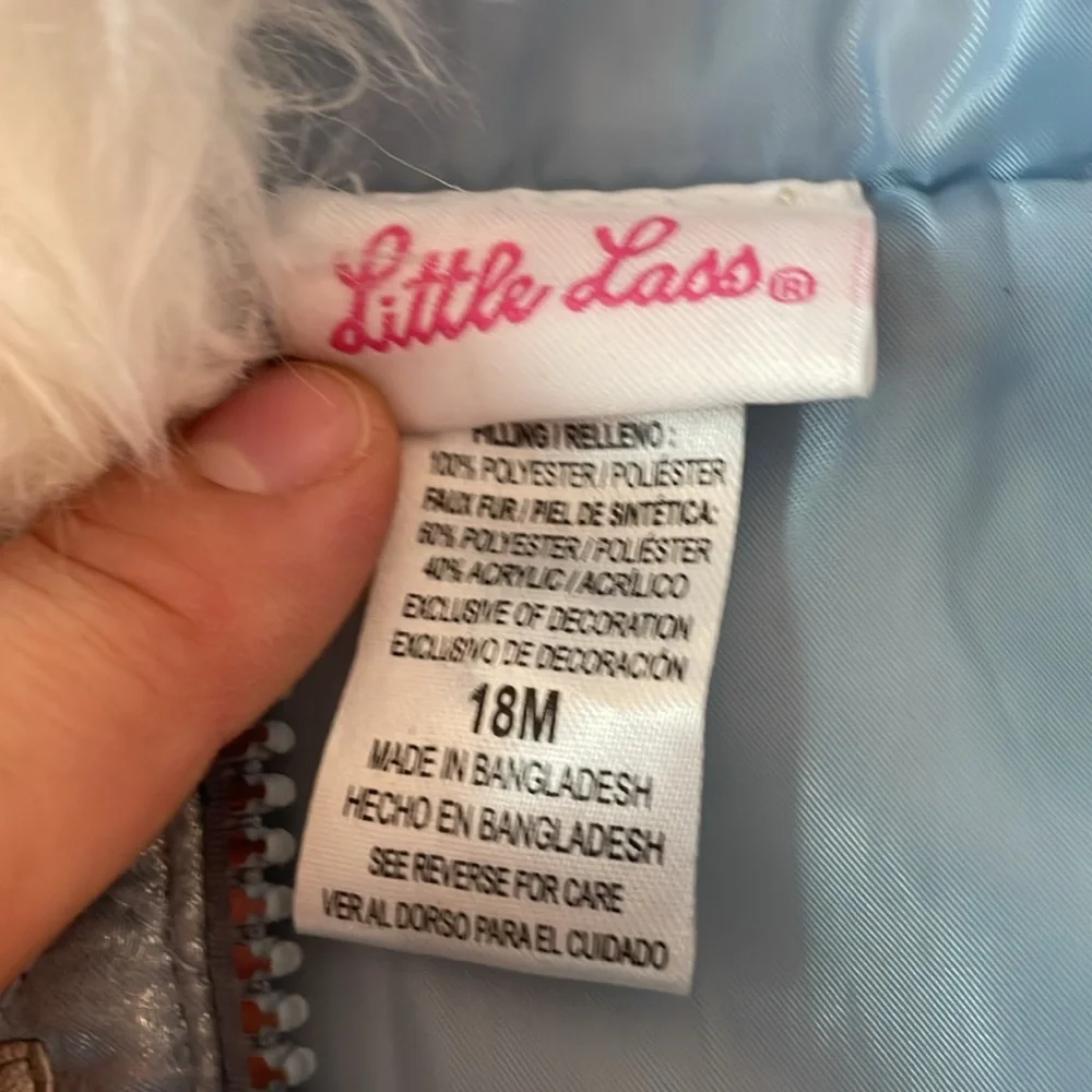 3 for $25! Little Lass Quilted Hooded‎ Vest with Faux Fur Trim, 18 M